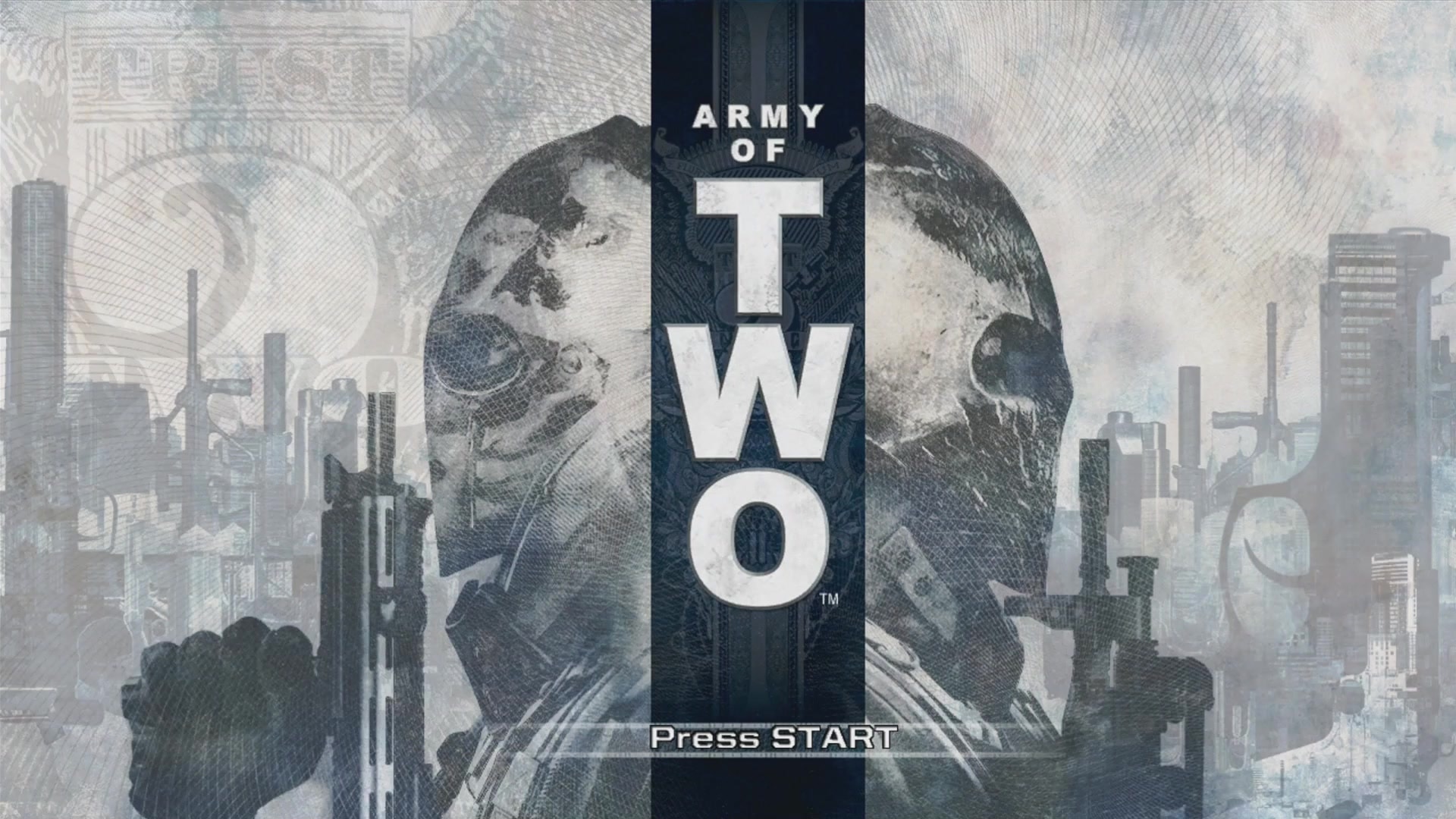 Army of Two title screen for Xbox 360